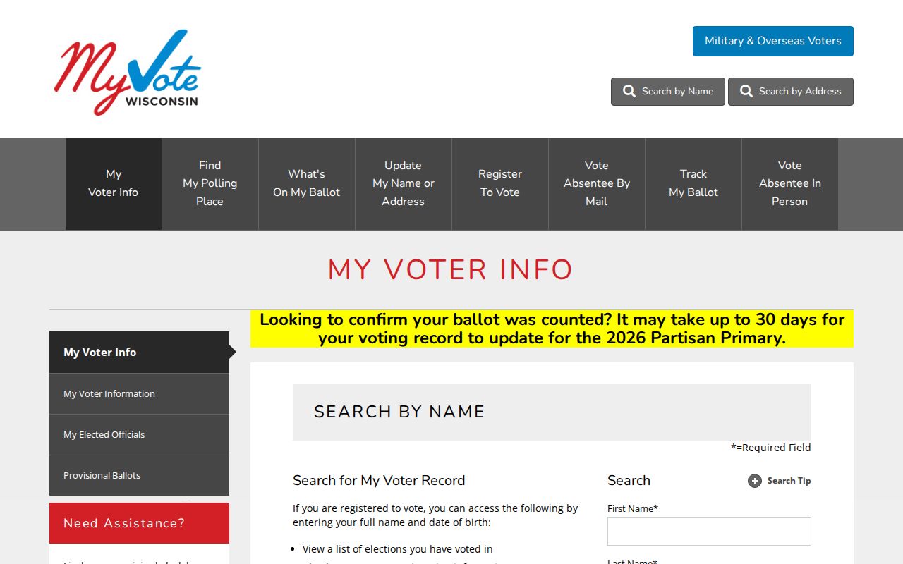 Sun Prairie residents directory MyVote Wisconsin lookup