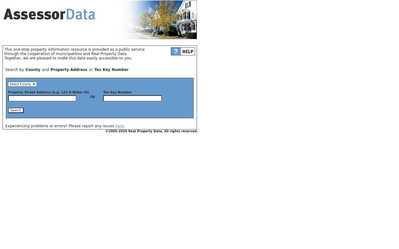 Sun Prairie street directory Assessor Data property lookup screen